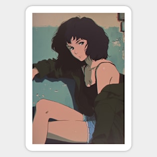 Retro Lofi Girl Sticker